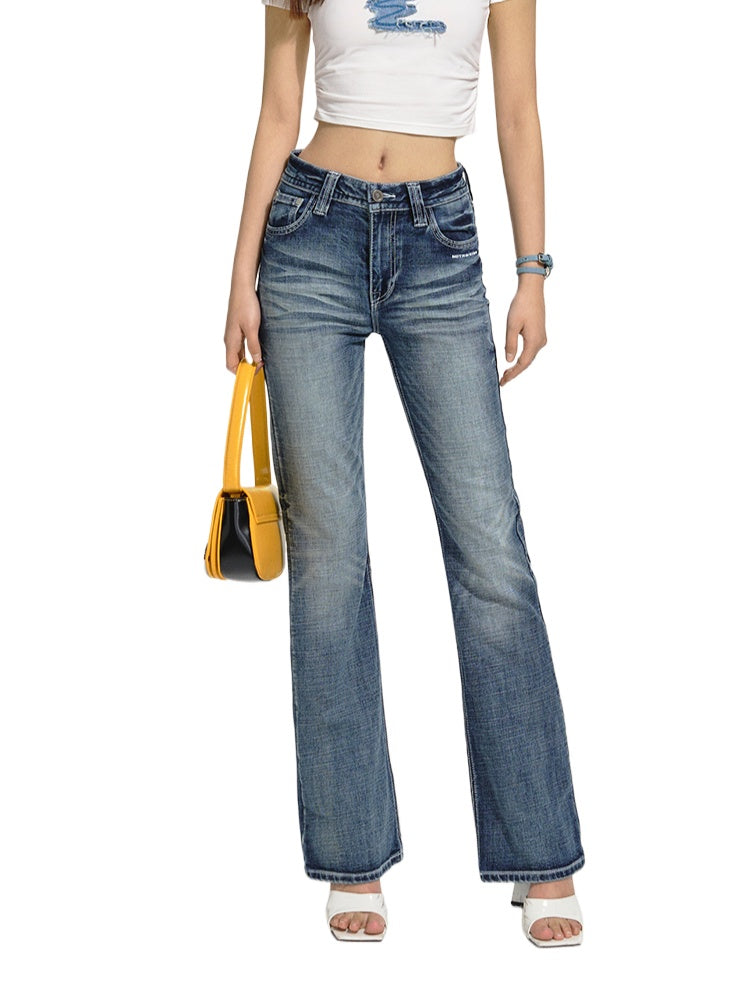 Heavy-Duty Low-Waist Straight Denim Pants