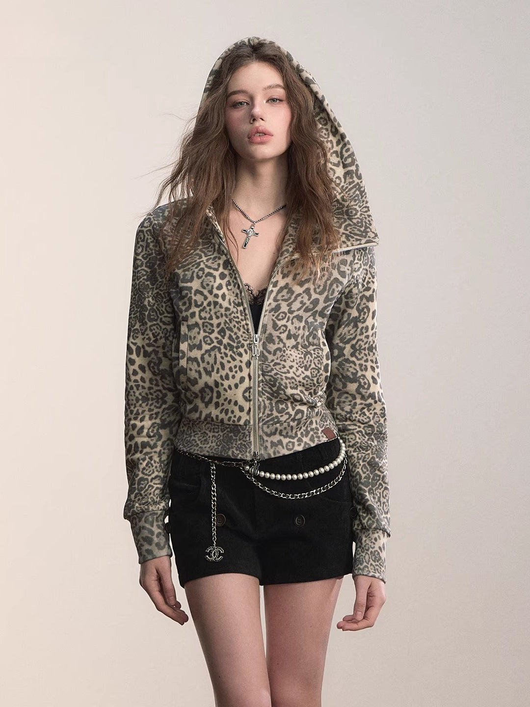 Fair Isle Wool-Blend Turtleneck Knit Cardigan