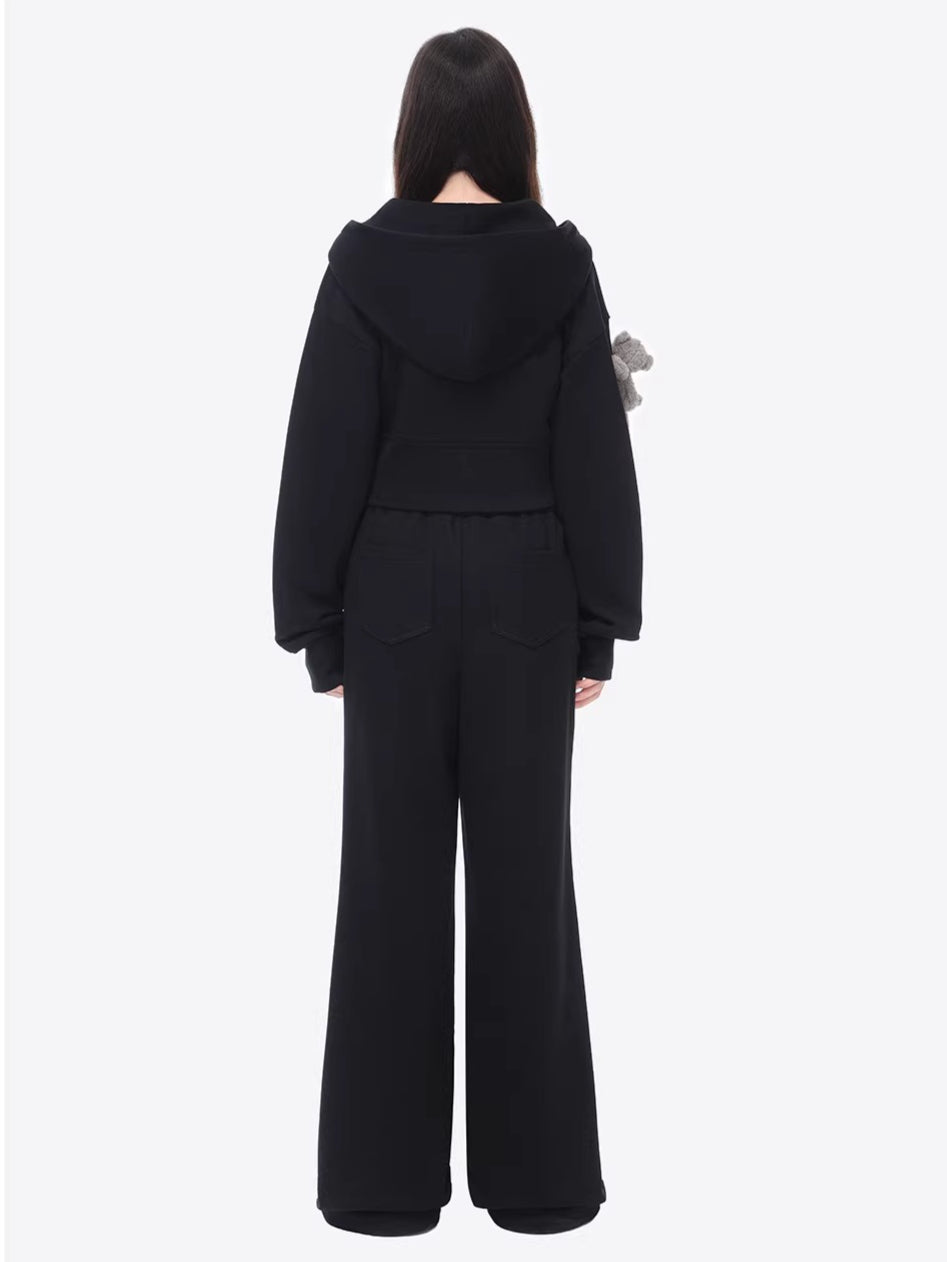 Panel-Structured Wide-Leg Lounge Pants
