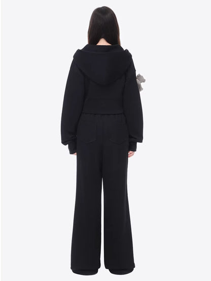 Panel-Structured Wide-Leg Lounge Pants