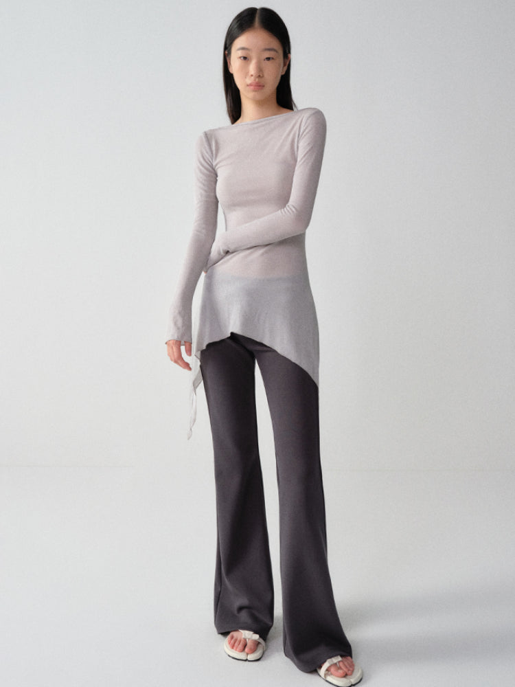 Modal Low-Waist Flared Pants