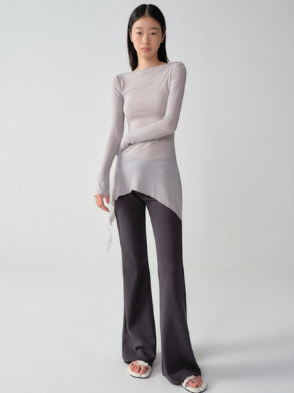 Modal Low-Waist Flared Pants