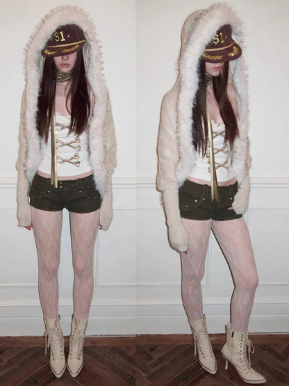 Crystal Bone U-Neck Cropped Camisole