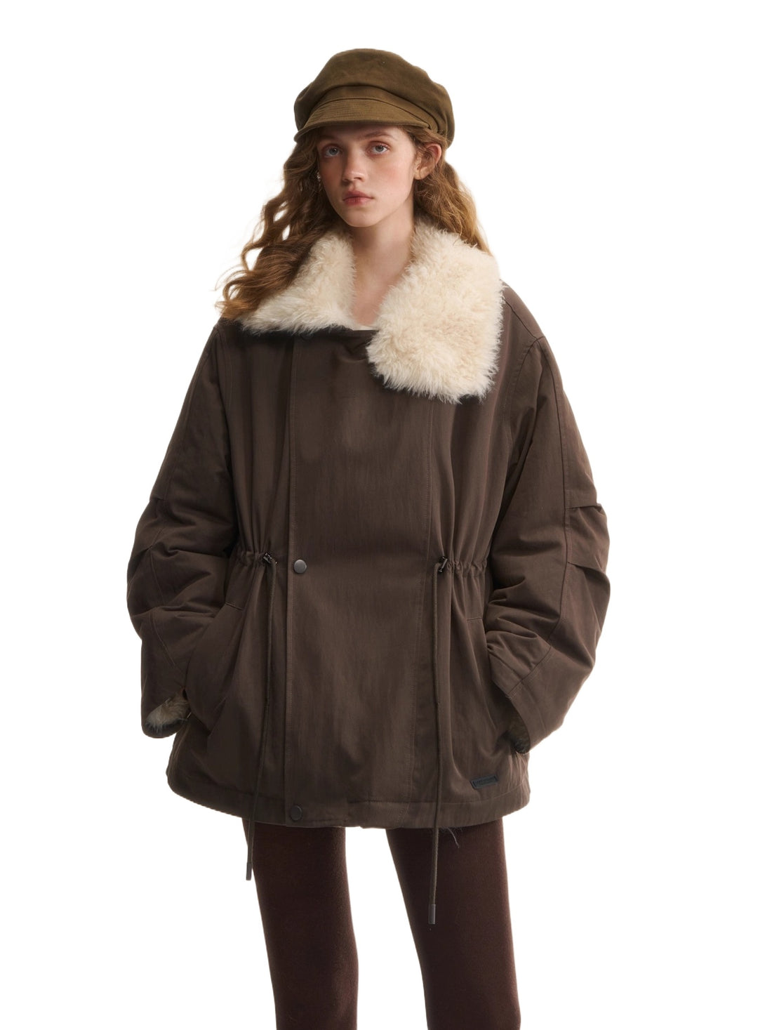 Faux-Fur Oversized Collar Jacket