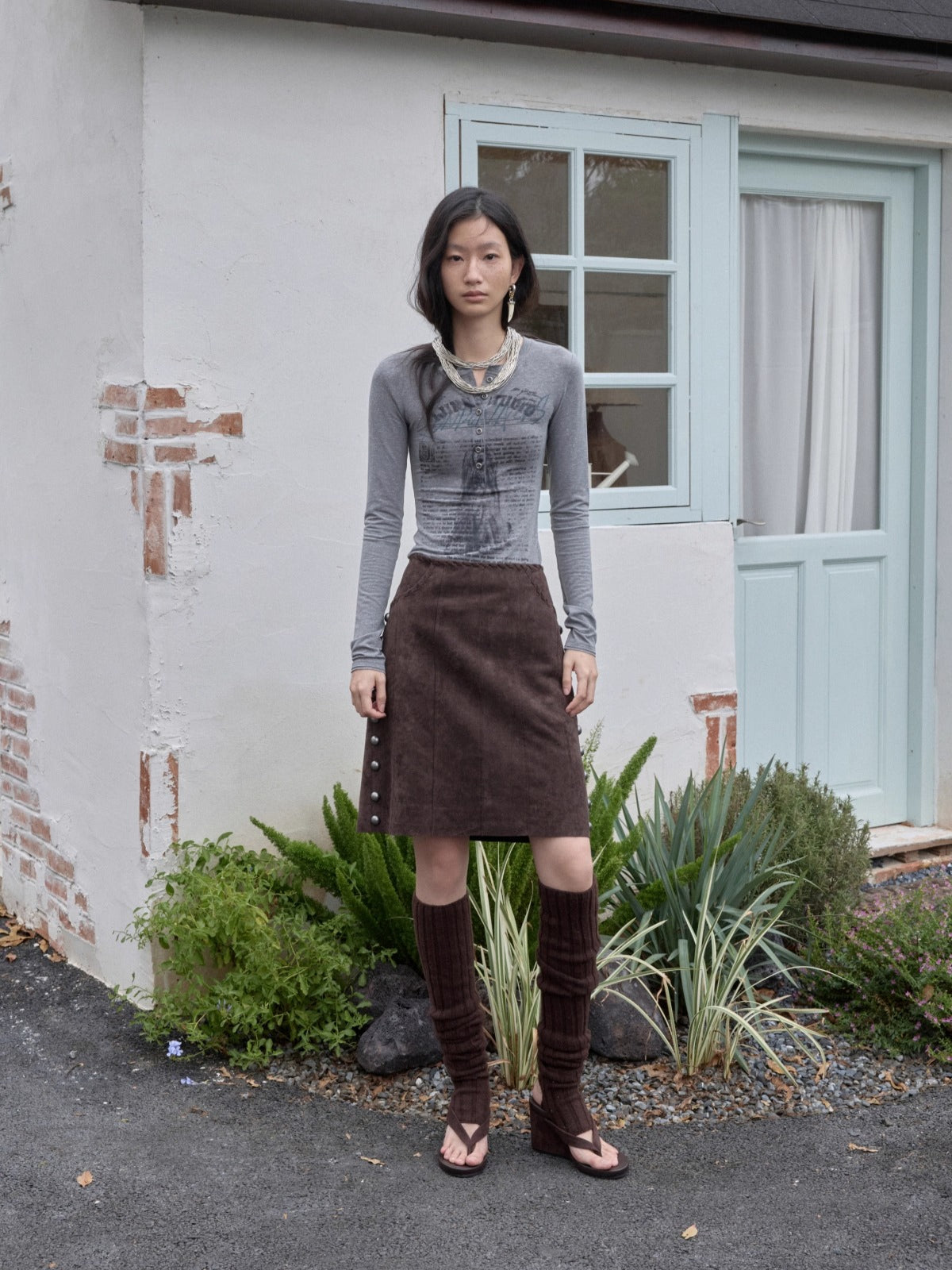 Wool Blend Over-the-Knee Slouchy Socks