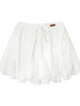 High-Waist Lace Tie Puff Skirt - CHINASQUAD