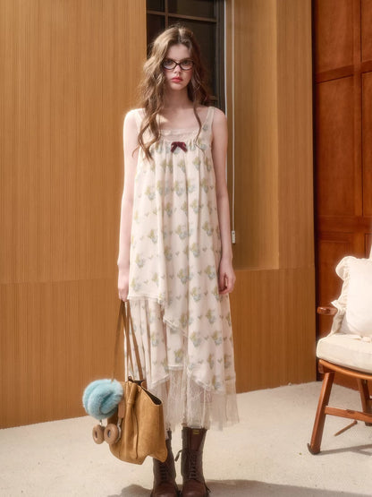 Chiffon Asymmetric Slip Dress