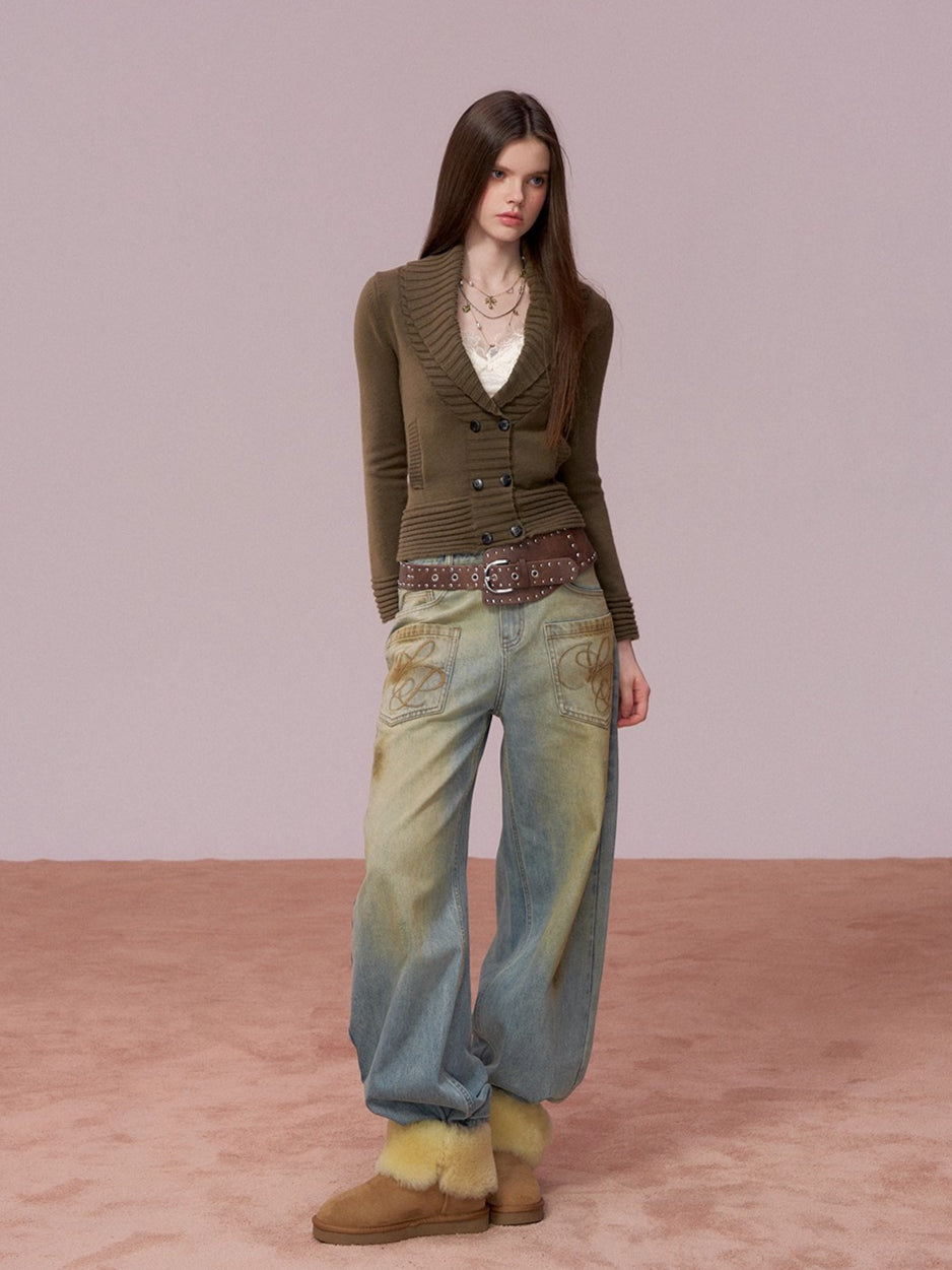 Vintage Wash Loose Denims Pants