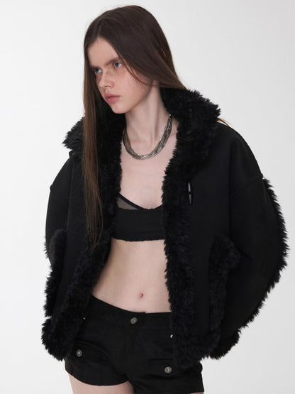 Dual-Layer Suede Lace-Up Bustie Corset