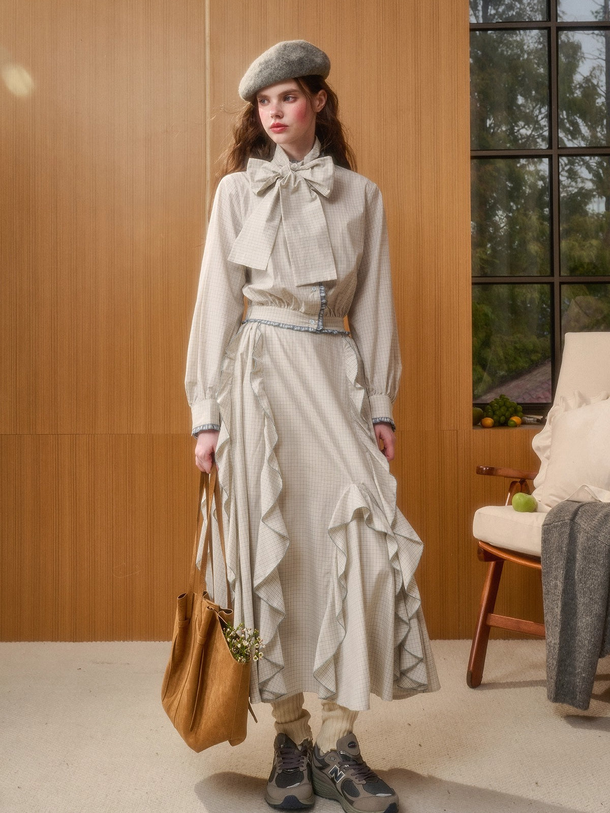 Organic Cotton Gingham Blouse Set