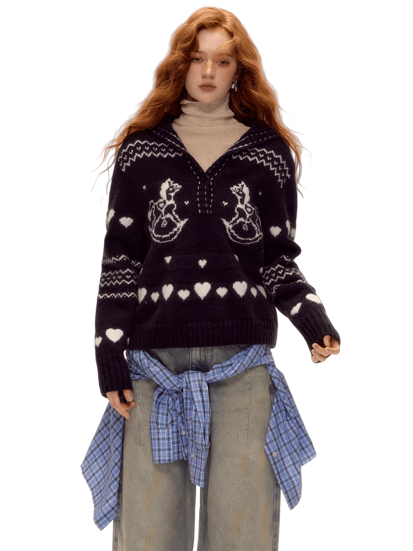 Pony Jacquard Knit Pullover