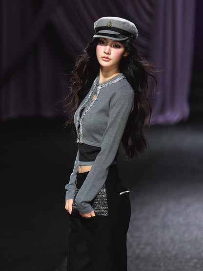 Embellished Knit Cardigan &amp; Camisole Set