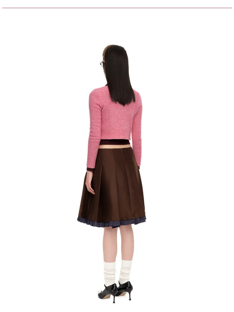 Single-Button Wool-Blend Knit Cardigan