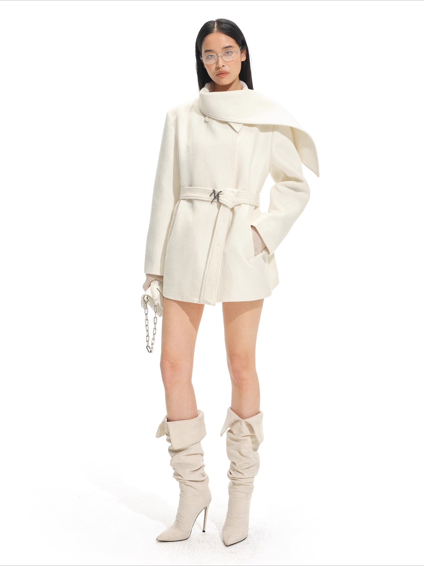 Roy Wool Scarf-Collar Jacket