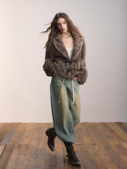 Reversible Faux Fur Toggle Jacket