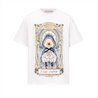 Tarot Bear Graphic Oversized T-Shirt