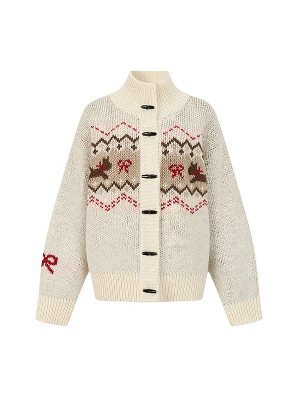 Fair Isle Loose Knit Cardigan