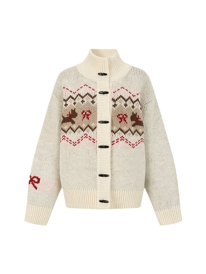 Fair Isle Loose Knit Cardigan