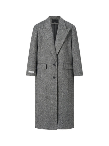 Gray Relaxed Fit Woolen Coat