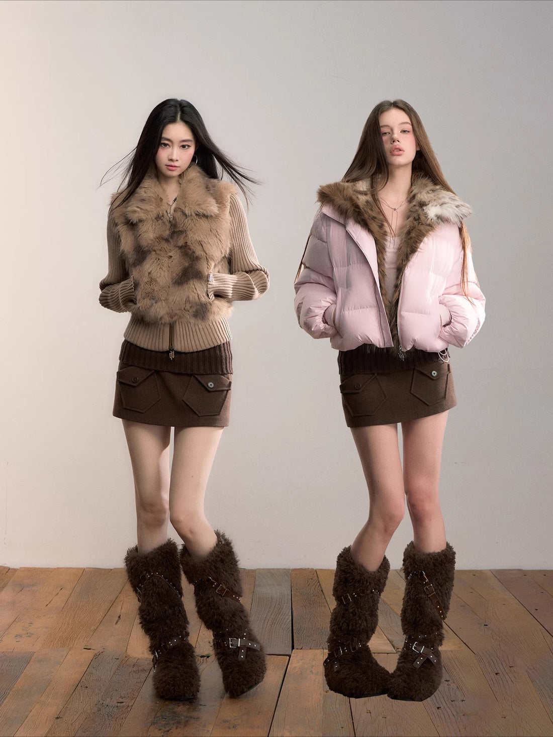 Knitted Waist Wool Blend Mini Skirt