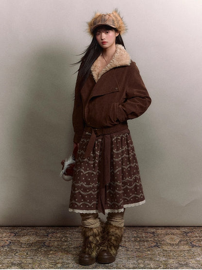 Original Suede Shearling Moto Oversized Lapel Jacket