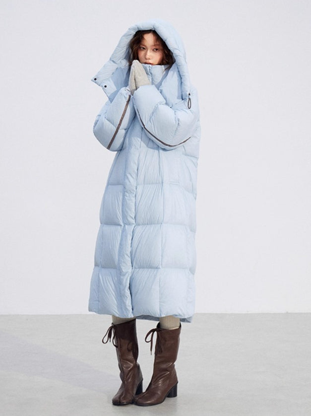 Down Hooded Longline Puffer Coat