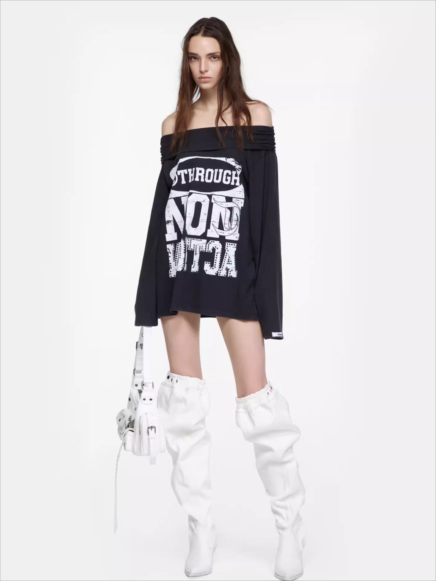 Off-Shoulder Cotton T-Shirt