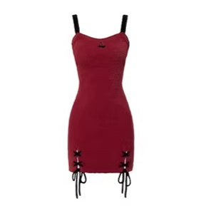 Red Knit Two-Piece Dress Set