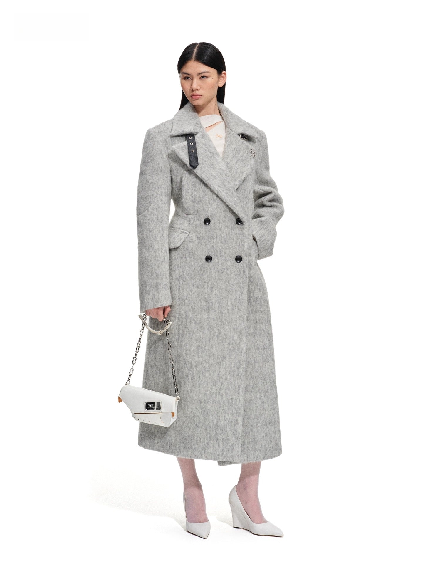 Classic Sculpted Long-Pile Wool Coat
