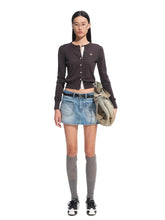 Rosemary Wool Spliced Knit Cardigan - CHINASQUAD