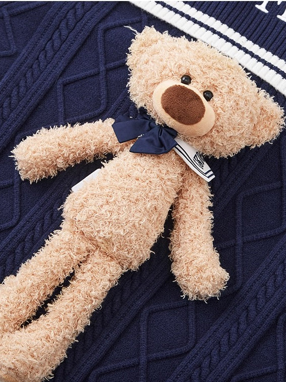 Nautical V-Neck Knit Cardigan