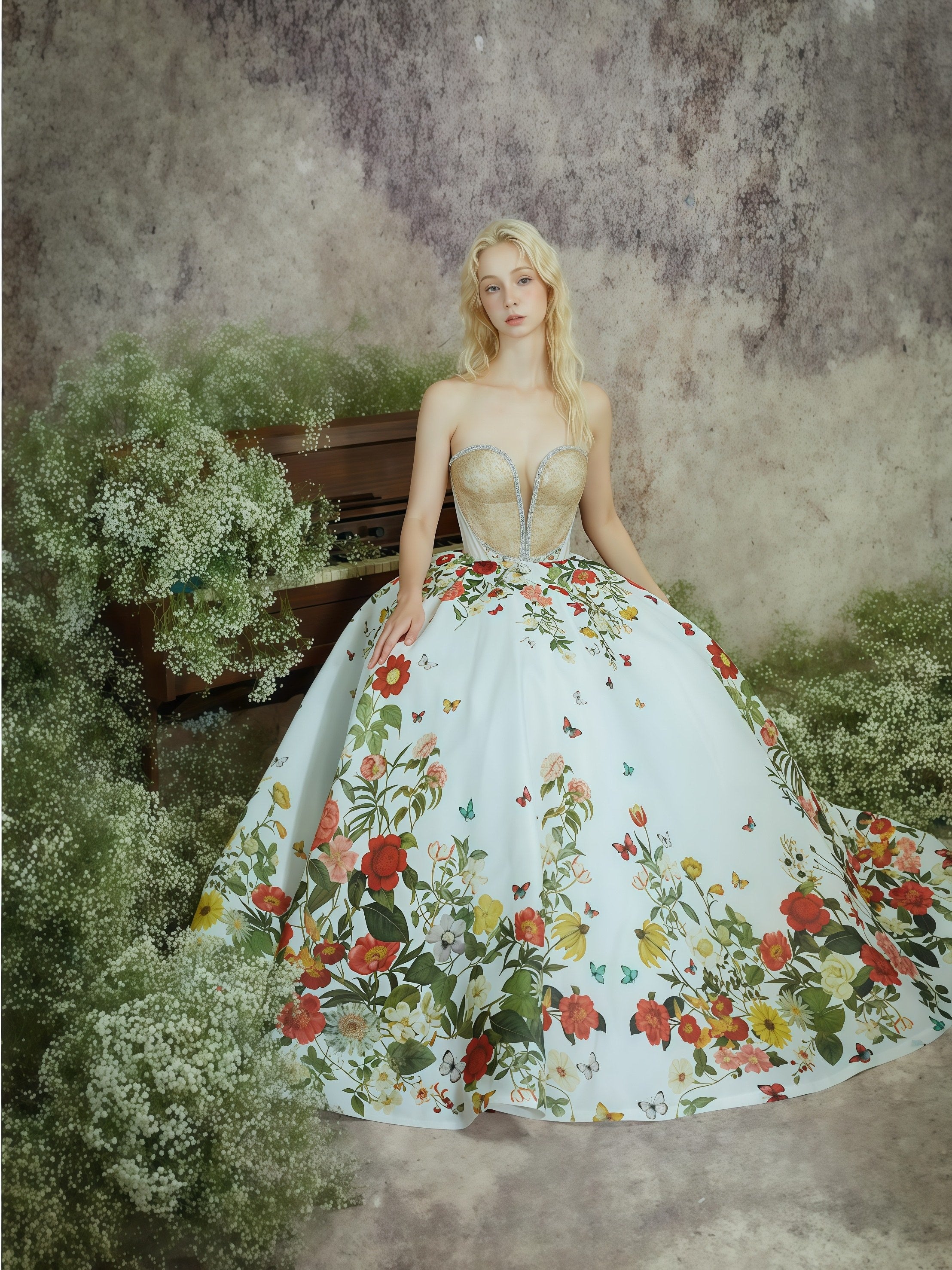 Blooming Garden Corset Ball Gown
