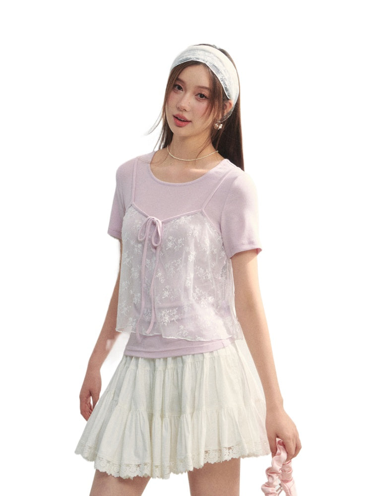 Lace Mesh Sling T-shirt - CHINASQUAD