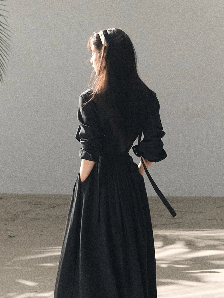 Ribbon Waist-Cinched Maxi Dress