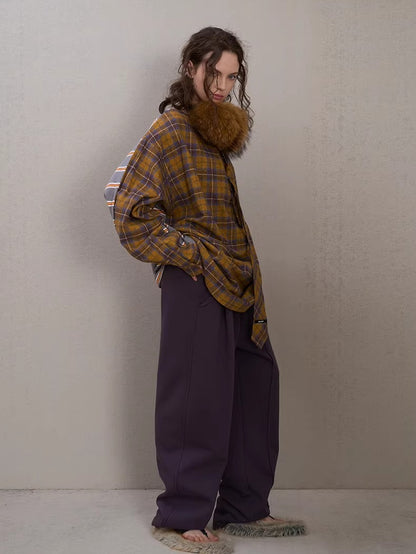 Adjustable Two-Way Contrast Plaid Tie