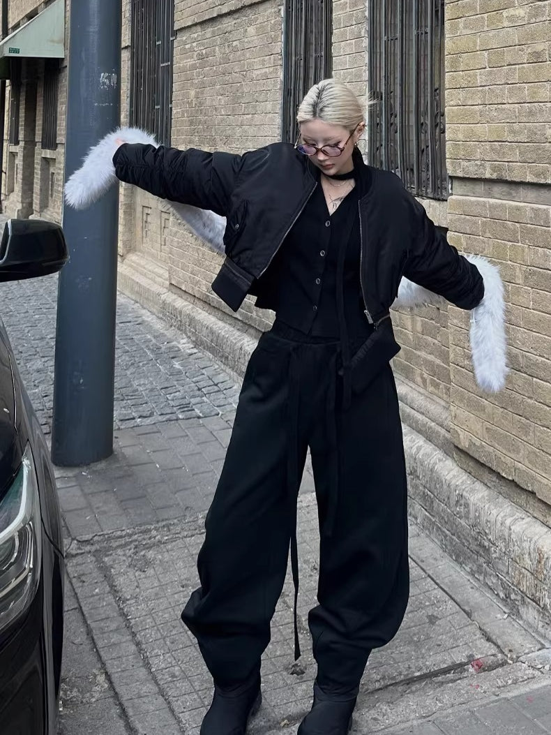 Vintage Wool Halter-Tie Cardigan Knit Top