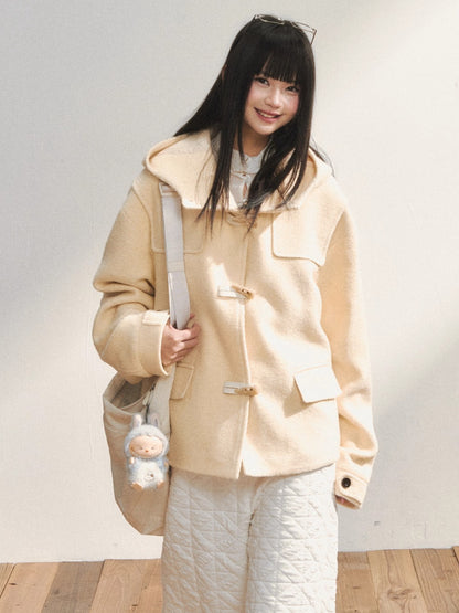 Two-Tone Wool Duffle Jacket