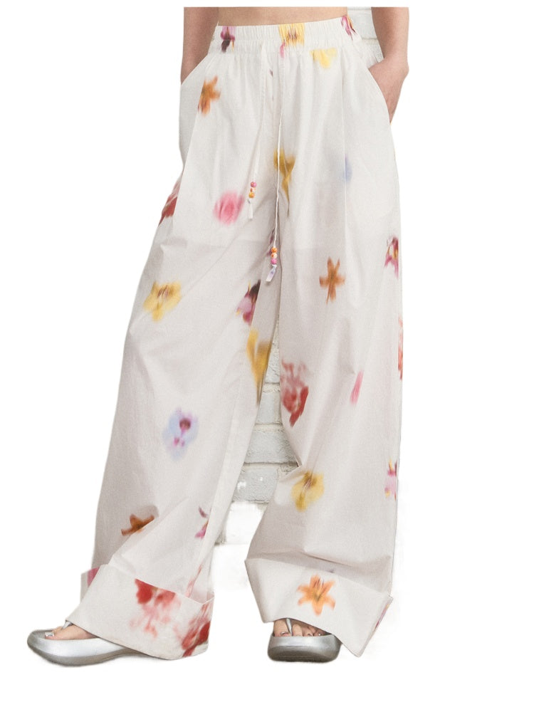 Flower Hanging Casual Pants