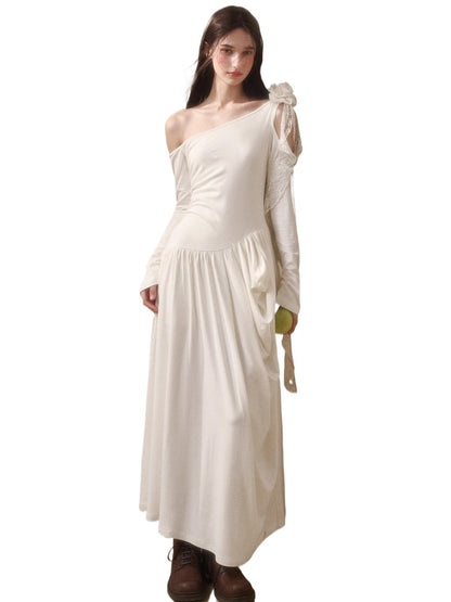 Hot Milk Off-Shoulder Knit Maxi Dress