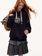 Fake Two-piece Apple Appliqué Layered Hoodie - CHINASQUAD