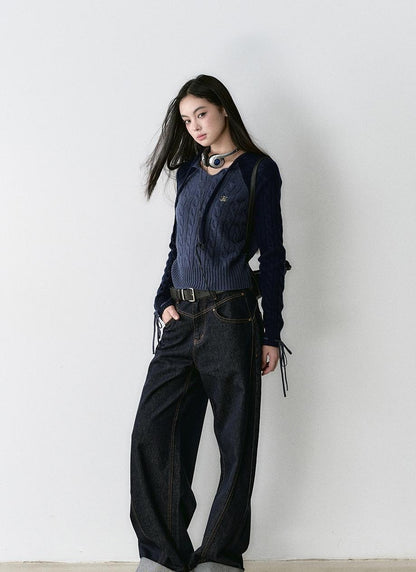 Structured Vintage-Dyed Jeans