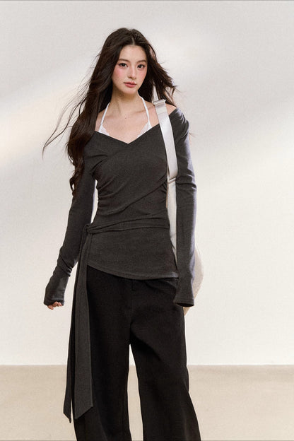 Cross Off-Shoulder Layered Blouse - CHINASQUAD