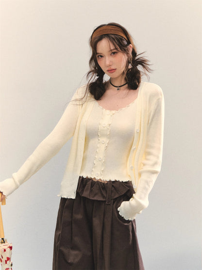 Ruffle Versatile Knitted Cardigans