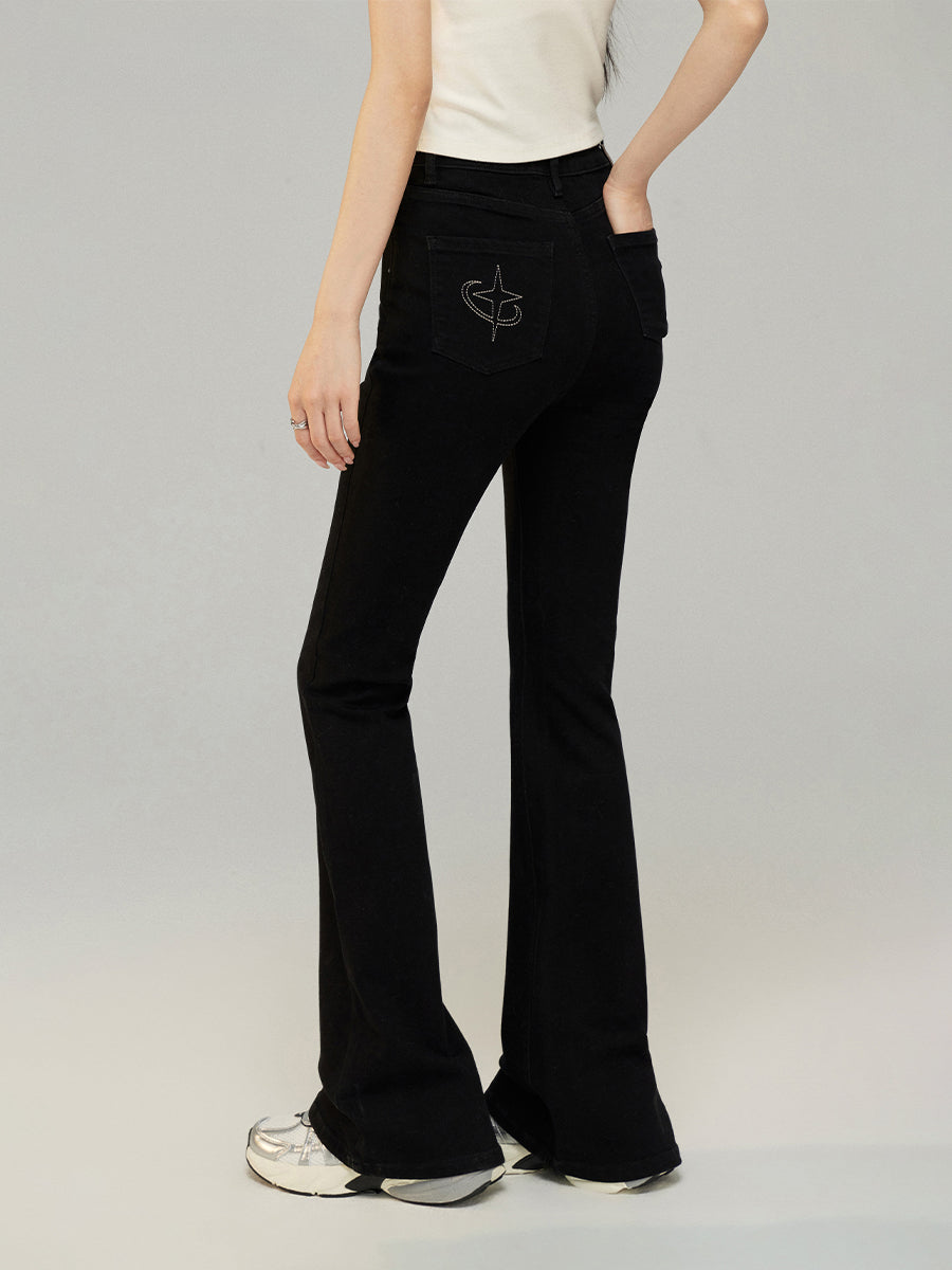 Star High-Waist Flared Jeans