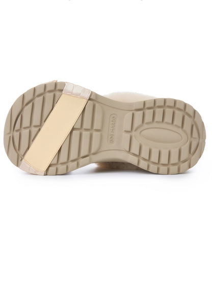 Plush Bear Platform Mule Snow Slippers