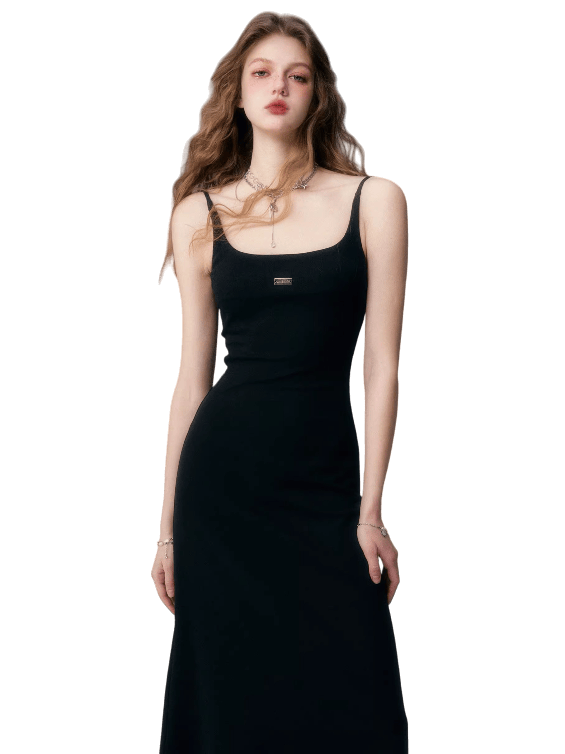 Minimal Long Knit Slip Maxi Dress