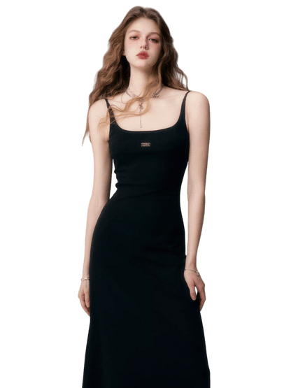 Minimal Long Knit Slip Maxi Dress