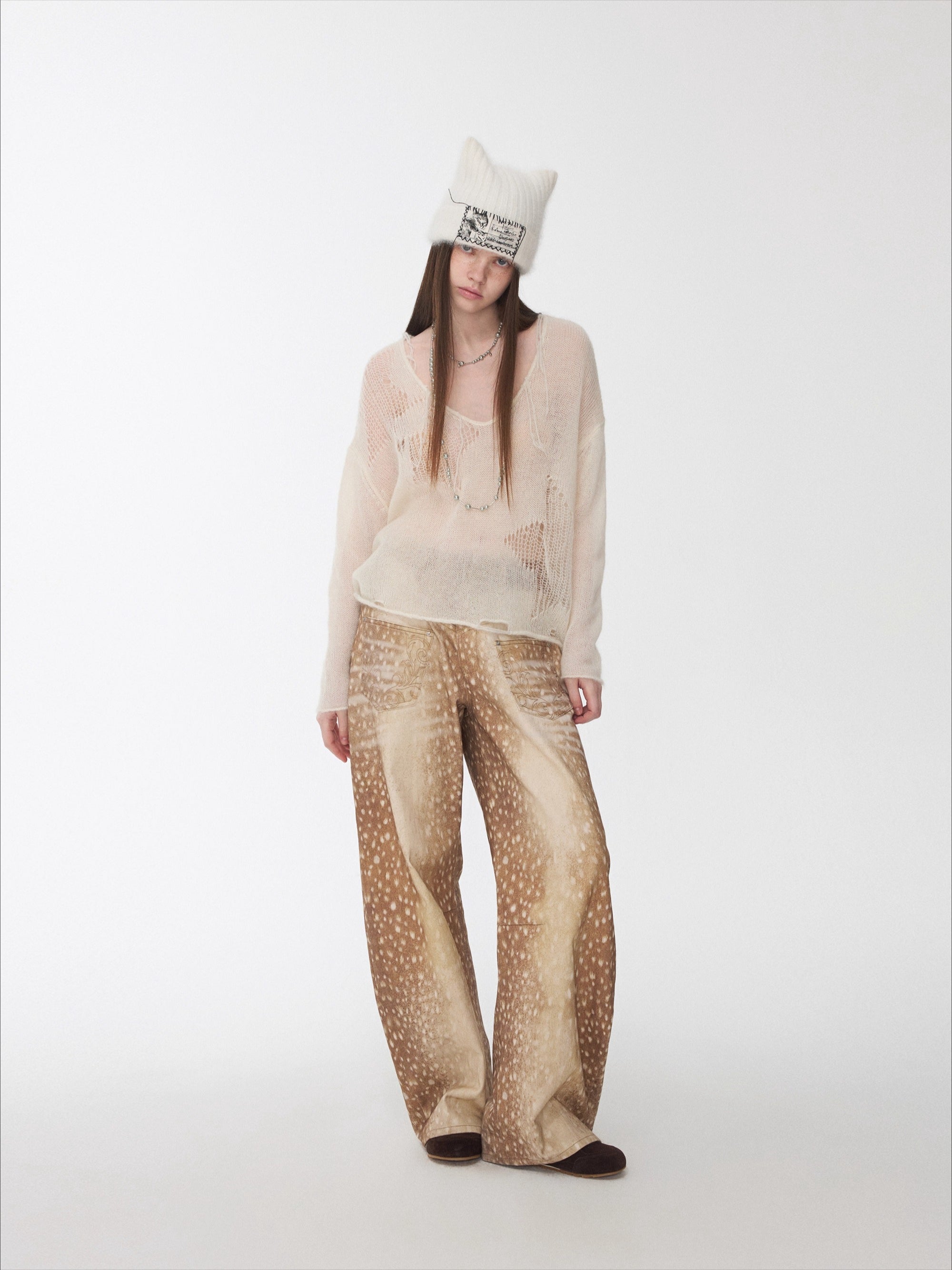 Cutout V-Neck Oversized Sweater