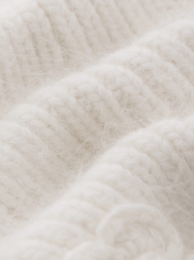 Floral Angora Knit Beanie