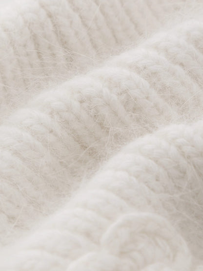 Floral Angora Knit Beanie